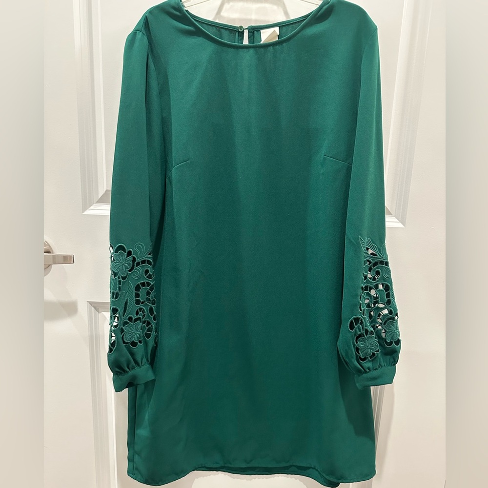GREEN SHIFT DRESS - H&M - SIZE US 10